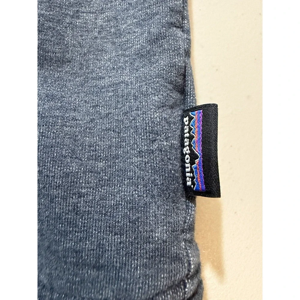 Patagonia L Large Fitz Roy Bear Hoody Sweatshirt Blue Mens Hoodie